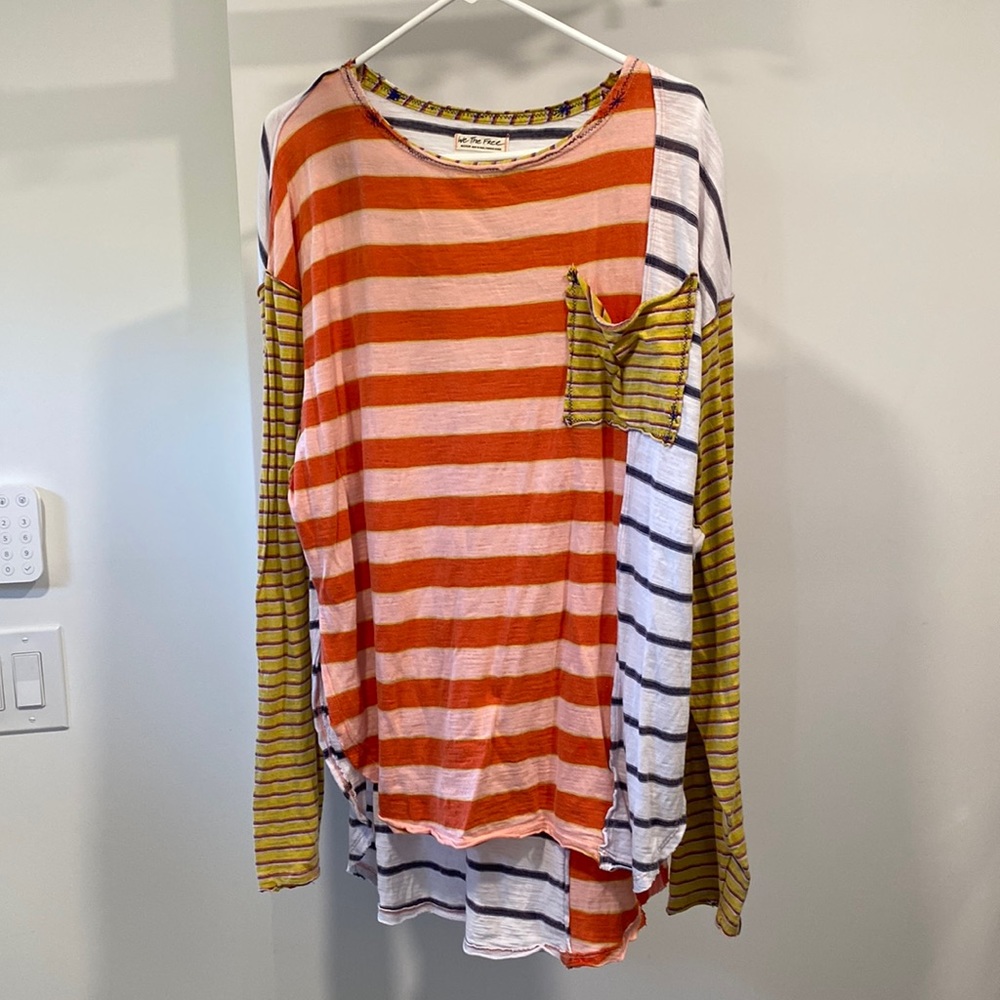 Free People mixed striped t-shirt tunic- medium